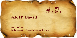 Adolf Dávid névjegykártya